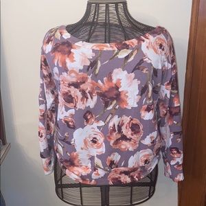 Floral over the shoulder sweater